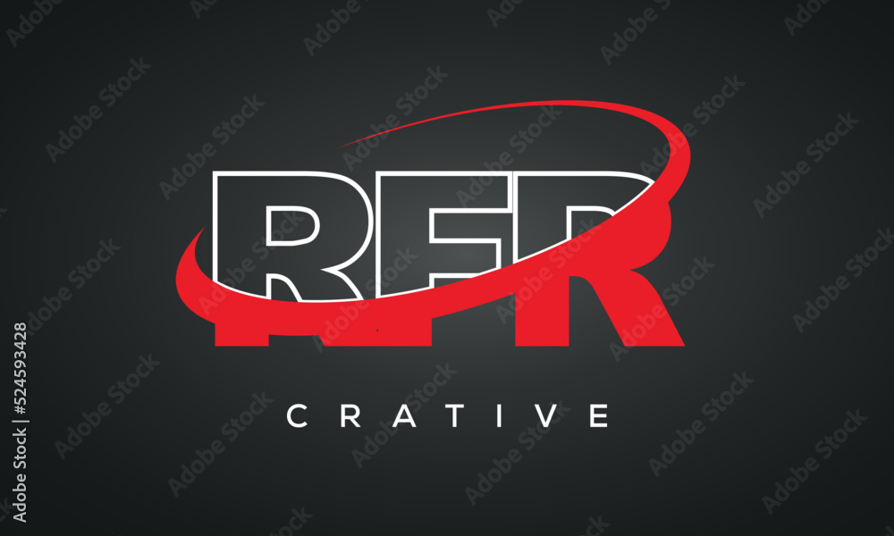 RFR letters typography monogram logo , creative modern logo icon with 360 symbol