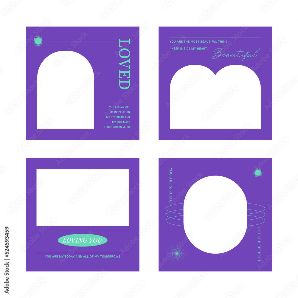 Fototapeta premium Colorful, modern, simple, trendy web and app frame design template illustration set.