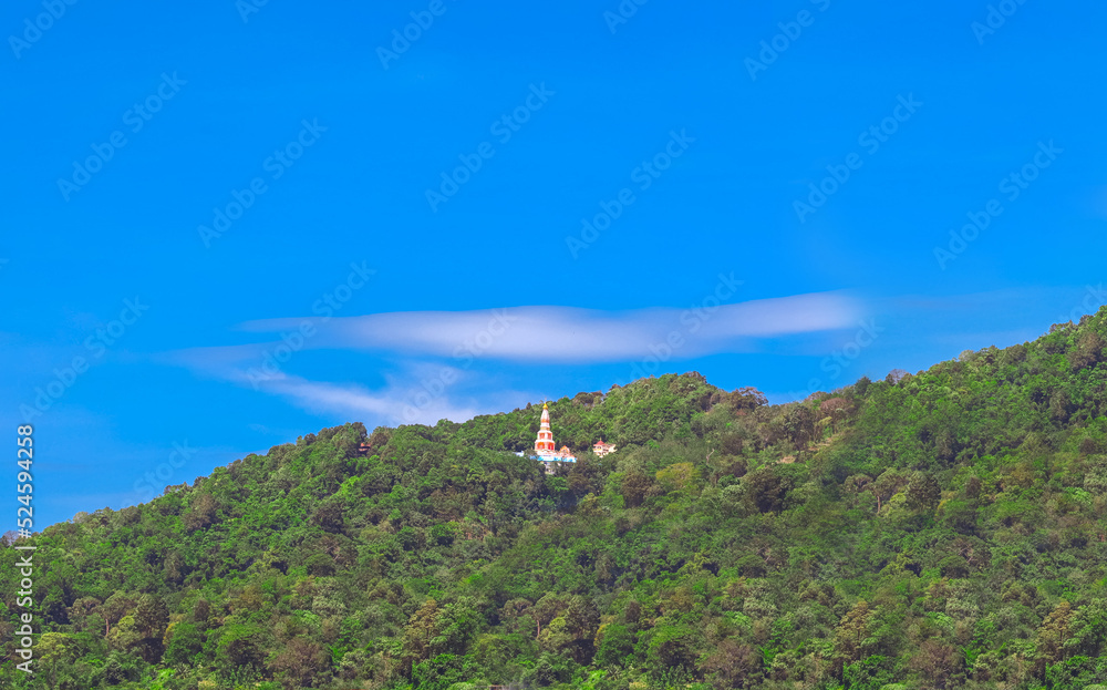 Buddha temple nestled in the Mountains of Patong Phuket Thailand