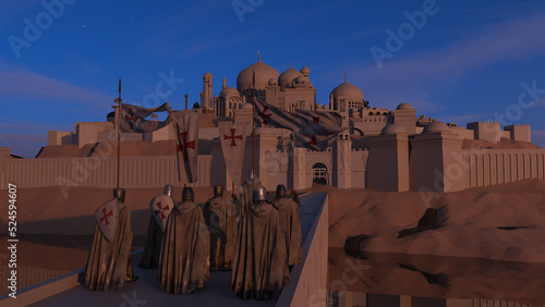 The Knights appearing at the Front Gates of a Muslim city with a proclamation of war (ID: 524594607)
