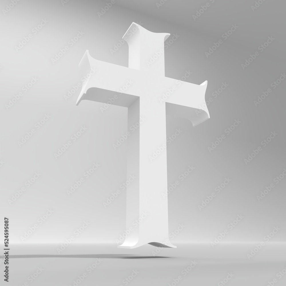 Christian cross. Religion concept illustration. 3D render Christian cross. Religion concept illustration. 3D render