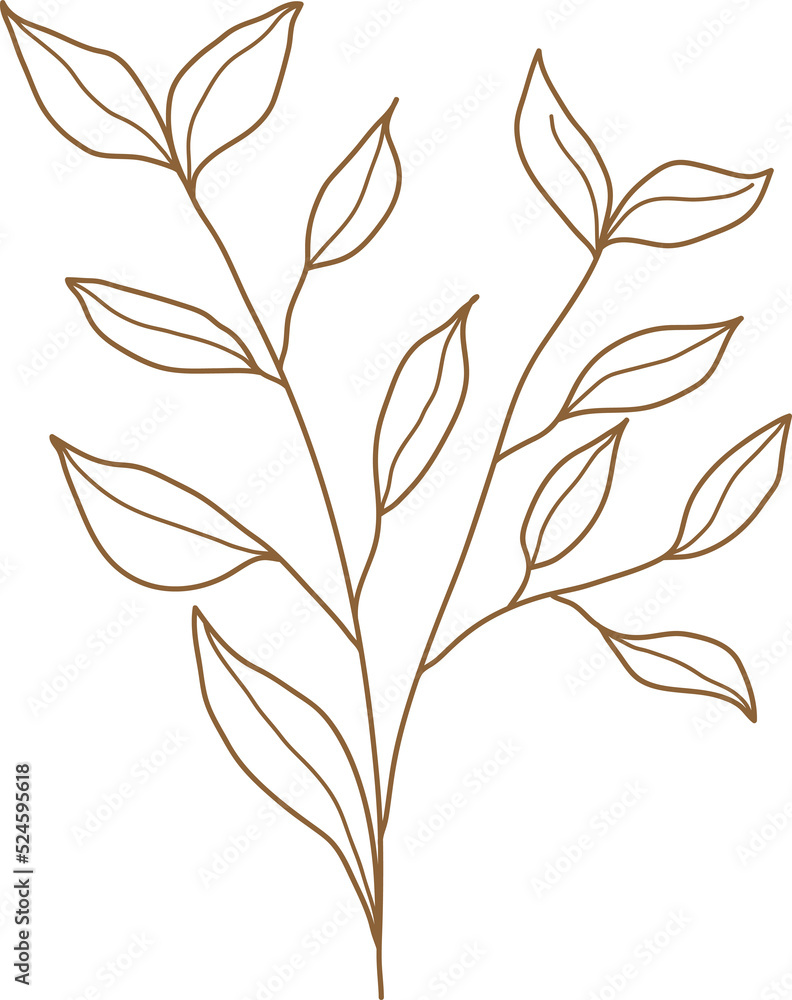 Fototapeta premium Leaf doodle transparency for decoration.