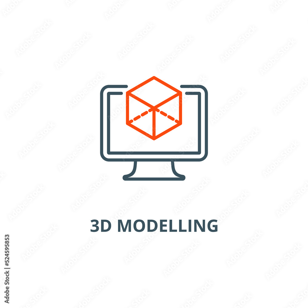 3D modelling icon vector illustration concept isolated on white background used for web and mobile 3D modelling icon vector illustration concept isolated on white background used for web and mobile
