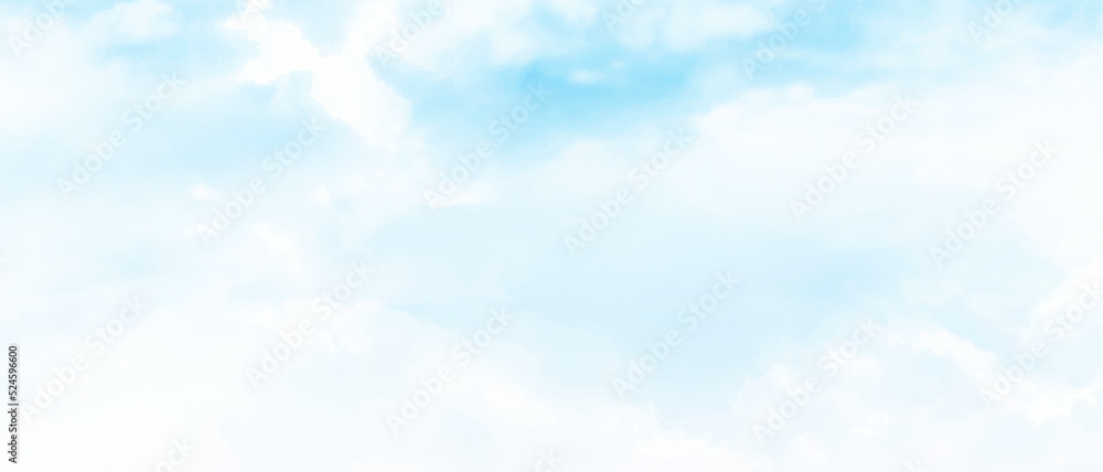 Sky blue or azure sky and clouds panorama white background. Everything lies above surface atmosphere outer space is sky. Cloud is aerosol comprising visible mass liquid, for creative design graphic Sky blue or azure sky and clouds panorama white background. Everything lies above surface atmosphere outer space is sky. Cloud is aerosol comprising visible mass liquid, for creative design graphic