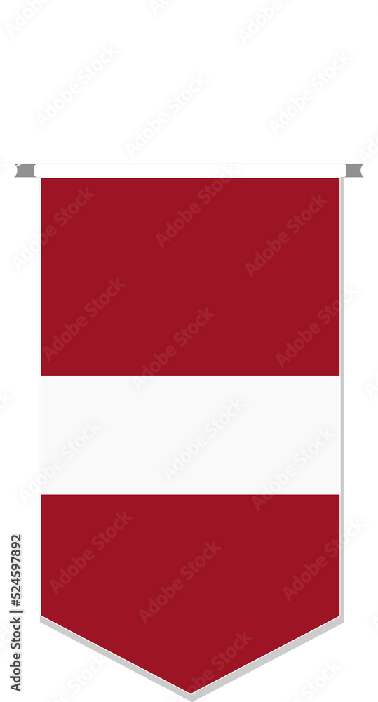 Latvia flag in soccer pennant, various shape. Latvia flag in soccer pennant, various shape.