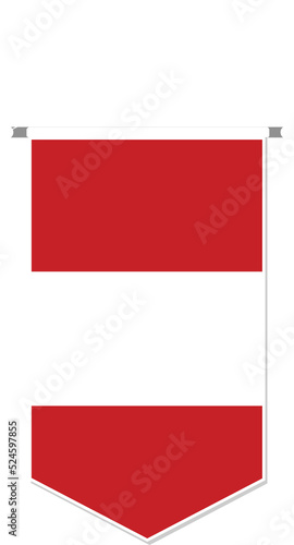 Austria flag in soccer pennant, various shape.