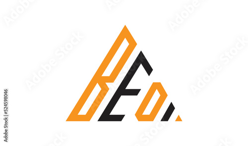 BEO triangle   letter logo design   BEO triangle logo design monogram  BEO triangle vector logo  BEO with triangle shape   BEO template with matching color  BEO triangular logo Simple  Elegant   