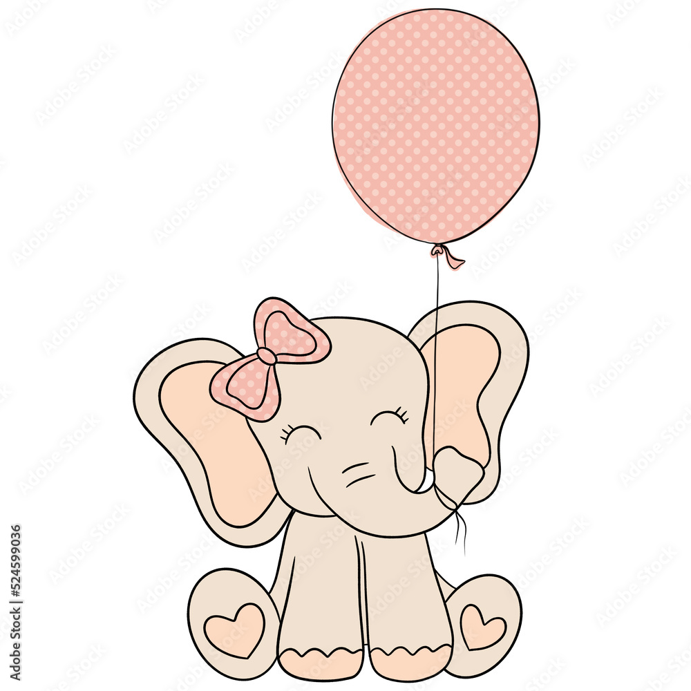 Cute elephant cartoon design character Cute elephant cartoon design character
