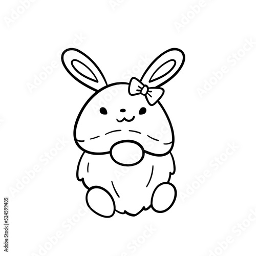 Line art cartoon Easter gnomes holding eggs decorate coloring book for kids © anuwat