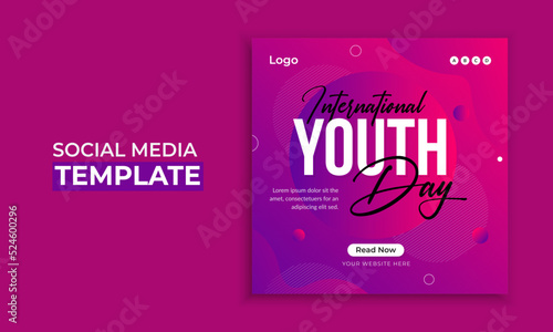 International youth day social media post template