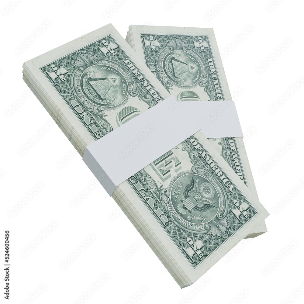 USA Currency Dollar 1: Stack of US Dollar USA banknote USA Currency Dollar 1: Stack of US Dollar USA banknote