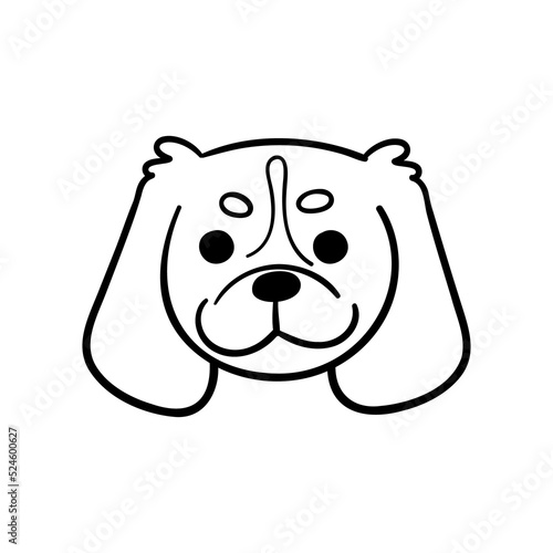 Fototapeta Naklejka Na Ścianę i Meble -  hand drawn lines cute dog face