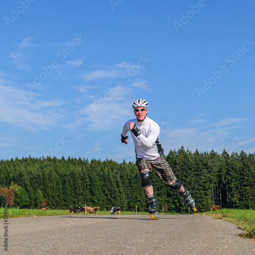 Obraz na płótnie Workout im Grünen auf Rollen