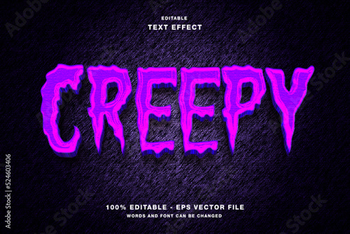 creepy editable text effect