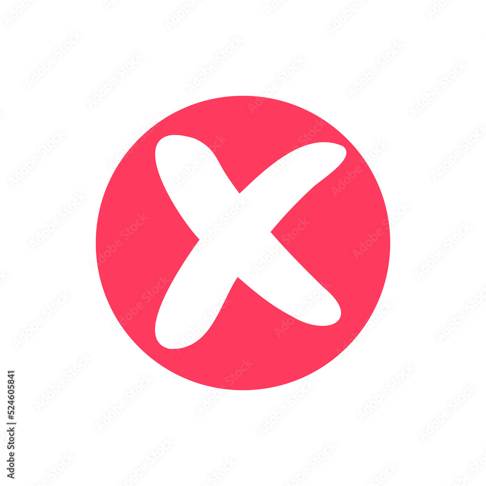 Obraz premium red cross icon for things that should not be done or forbidden