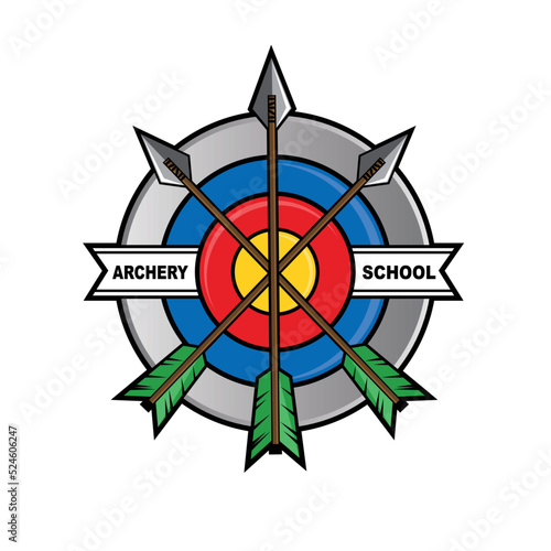 Logo design template with Archery theme, for team, club or event