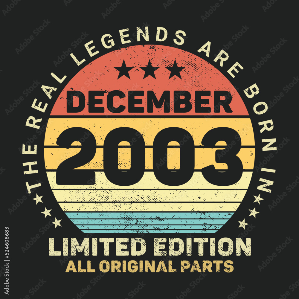 The Real Legends Are Born In December 2003, Birthday gifts for women or men, Vintage birthday shirts for wives or husbands, anniversary T-shirts for sisters or brother