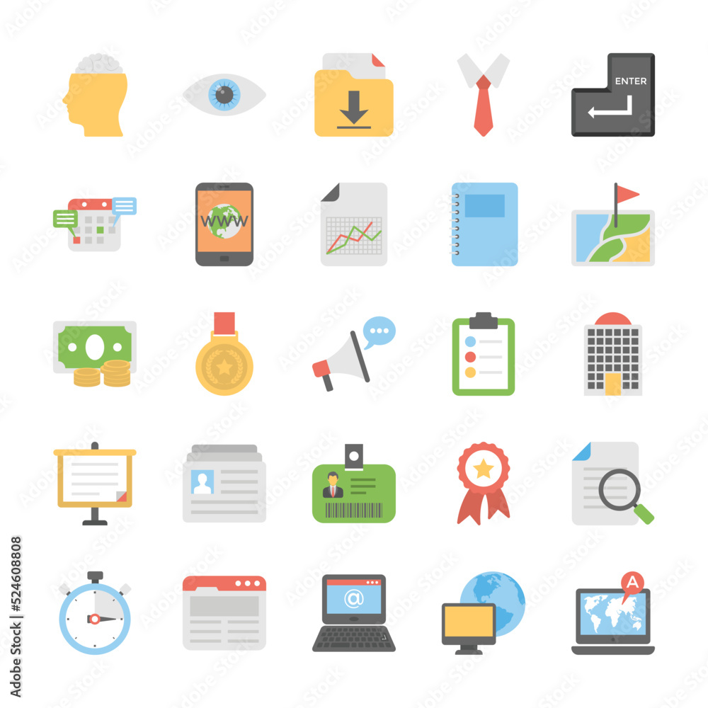 Flat Vector Icons Set of Office And Internet Theme
Flat Vector Icons Set of Office And Internet Theme