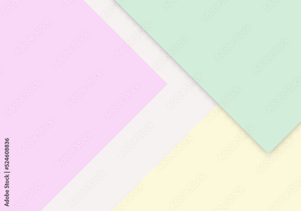 Colorful of Soft Pink, Yellow and Green Paper Cut Background with Copy Space for Text