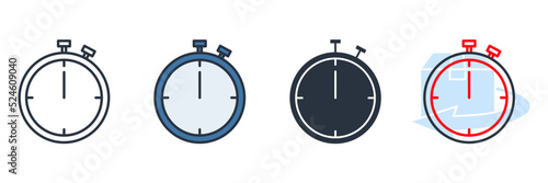 stopwatch icon logo vector illustration. stop watch timer symbol template for graphic and web design collection