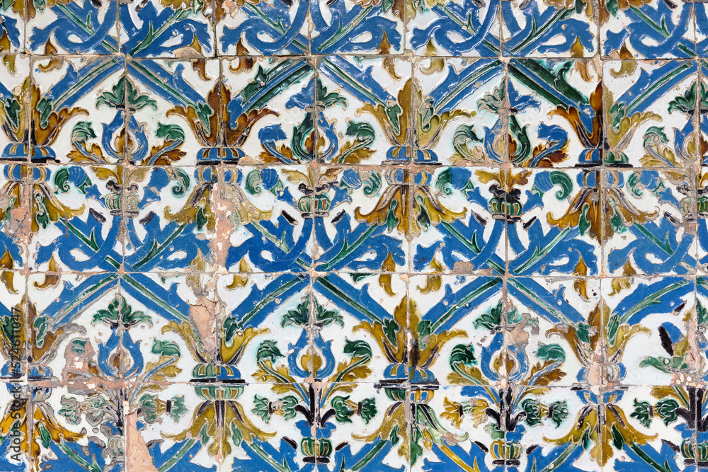 background of antique Portuguese wall tiles