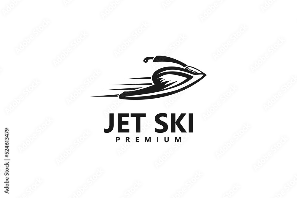 Flat jet ski logo design vector illustration idea Flat jet ski logo design vector illustration idea