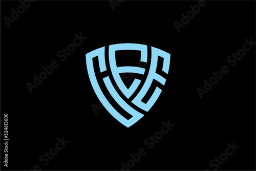 Schilderij op canvas CEE creative letter shield logo design vector icon illustration