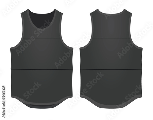 Black  tight vest. vector illustration