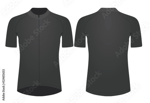 Black cycling jersey. vector illustration