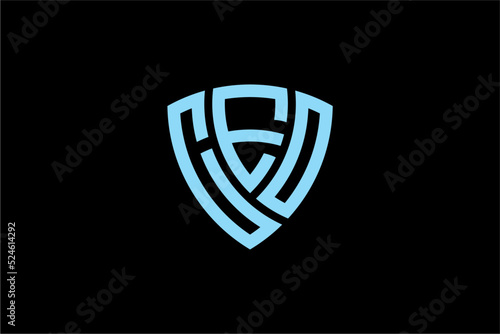 CEO creative letter shield logo design vector icon illustration