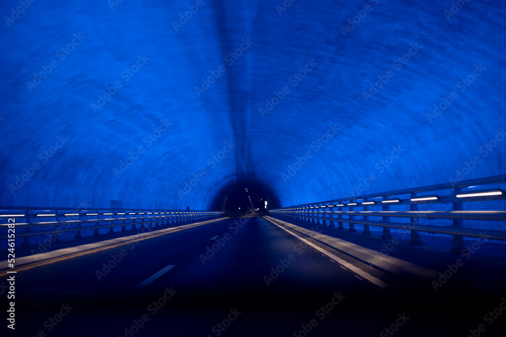 Fototapeta premium Laerdalstunnelen, the world's longest road tunnel at 24.5 km, Aurland, Norway, Scandinavia