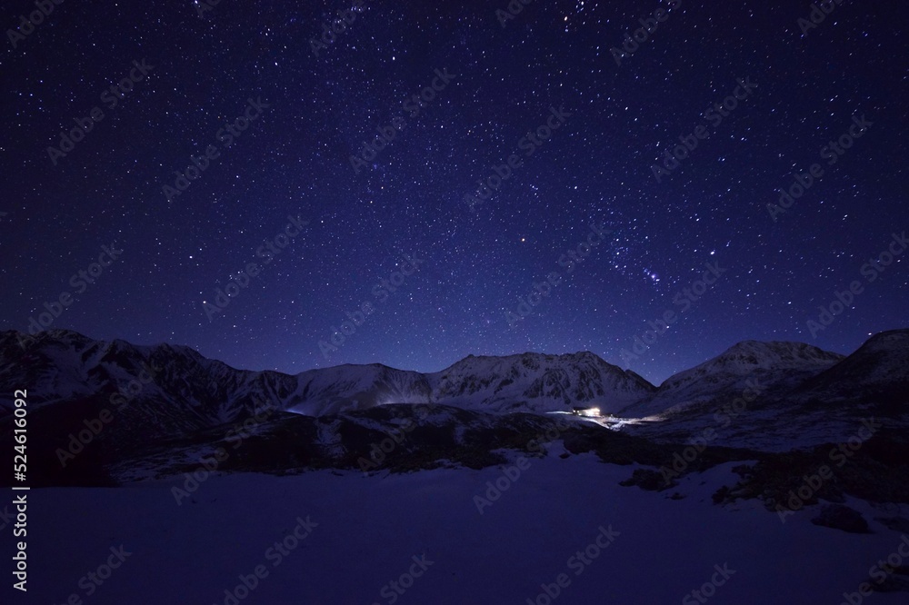 Night scenery in Tateyama alpine, Japan Night scenery in Tateyama alpine, Japan