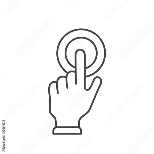 Hand presses the button icons  symbol vector elements for infographic web