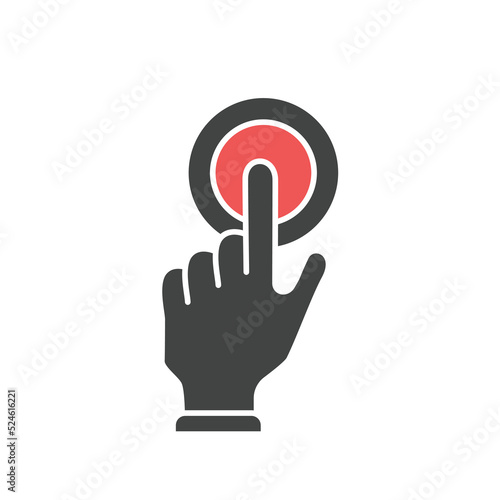 Hand presses the button icons  symbol vector elements for infographic web