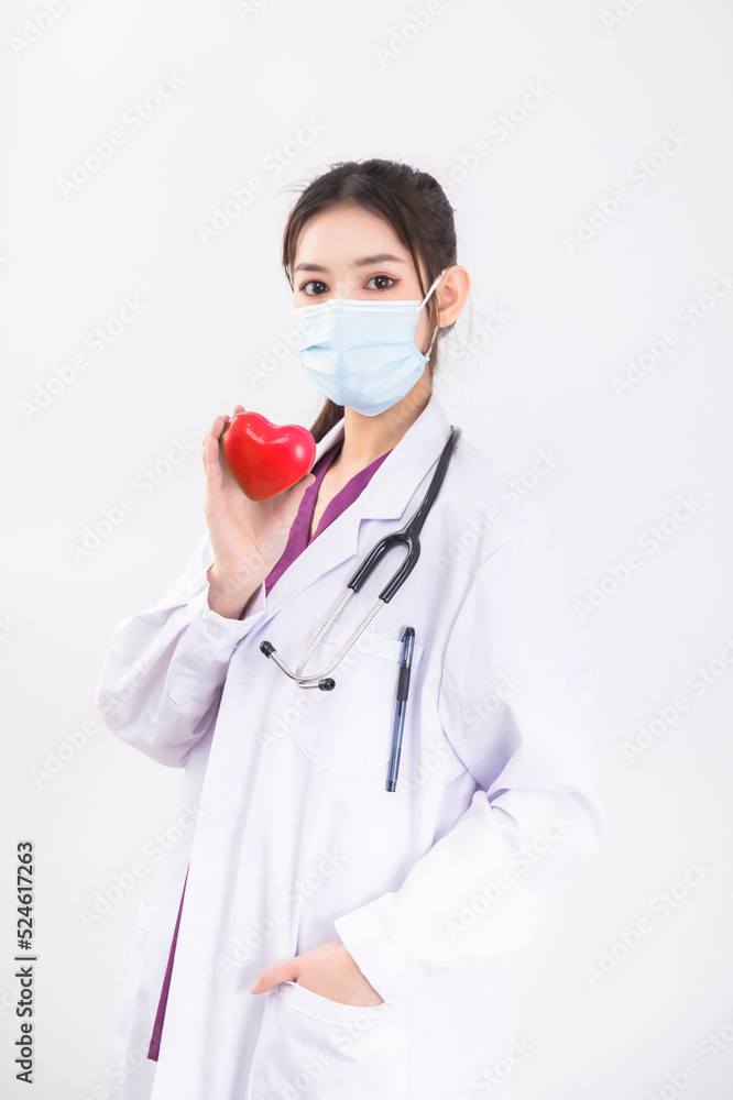 A woman doctor in a white coat A woman doctor in a white coat