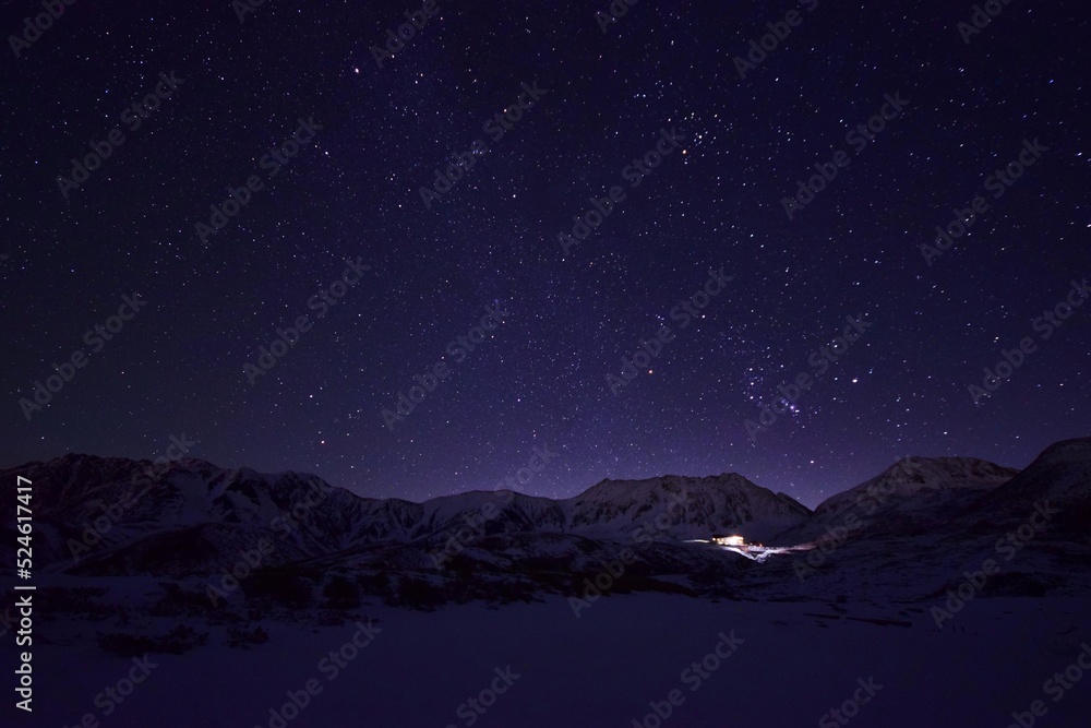 Night scenery in Tateyama alpine, Japan