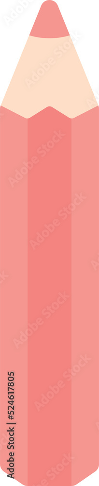 Cute pastel pink colored pencil icon. Flat design illustration. Back to school concept. Cute pastel pink colored pencil icon. Flat design illustration. Back to school concept.