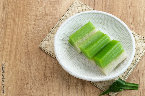Kue Ketan Srikaya  Indonesian traditional snack  made from sticky rice  coconut milk  flour and pandan leaf 