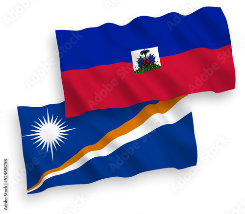 Free Download Flags of Republic of the Marshall Islands and Republic of Haiti on a white background - GFXLoad