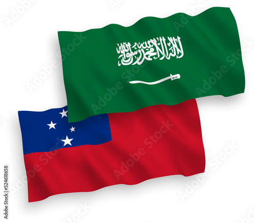 Flags of Saudi Arabia and Independent State of Samoa on a white background