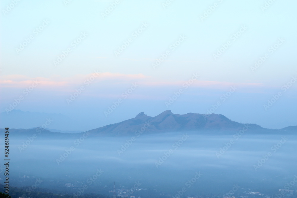 mountain in cloudbeds on sunrise

