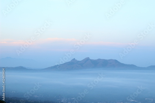 mountain in cloudbeds on sunrise
