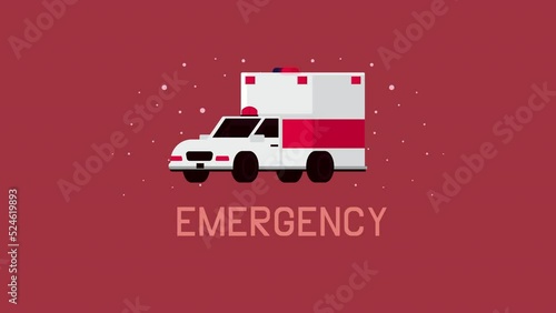 city emergency service with ambulance animation photo