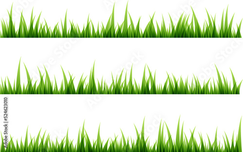 Green grass decorative elements. © KsanaGraphica