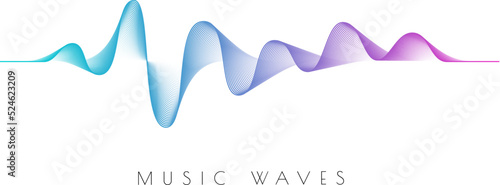 Sound wave on the black background.