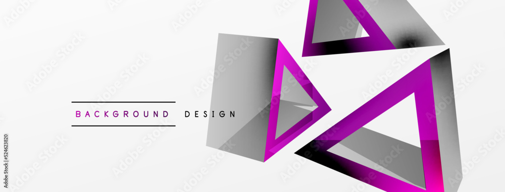 Triangle abstract background. 3d vector basic shape technology or business concept composition. Trendy techno business template for wallpaper, banner, background or landing Triangle abstract background. 3d vector basic shape technology or business concept composition. Trendy techno business template for wallpaper, banner, background or landing