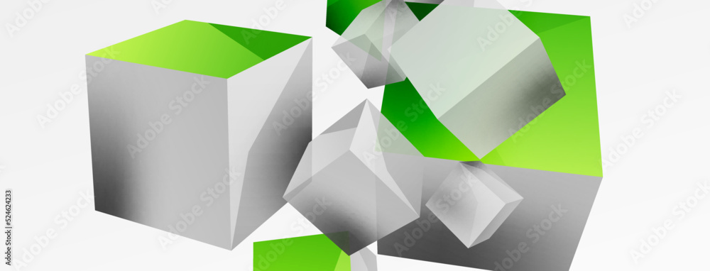 3d cubes vector abstract background. Composition of 3d square shaped basic geometric elements. Trendy techno business template for wallpaper, banner, background or landing 3d cubes vector abstract background. Composition of 3d square shaped basic geometric elements. Trendy techno business template for wallpaper, banner, background or landing
