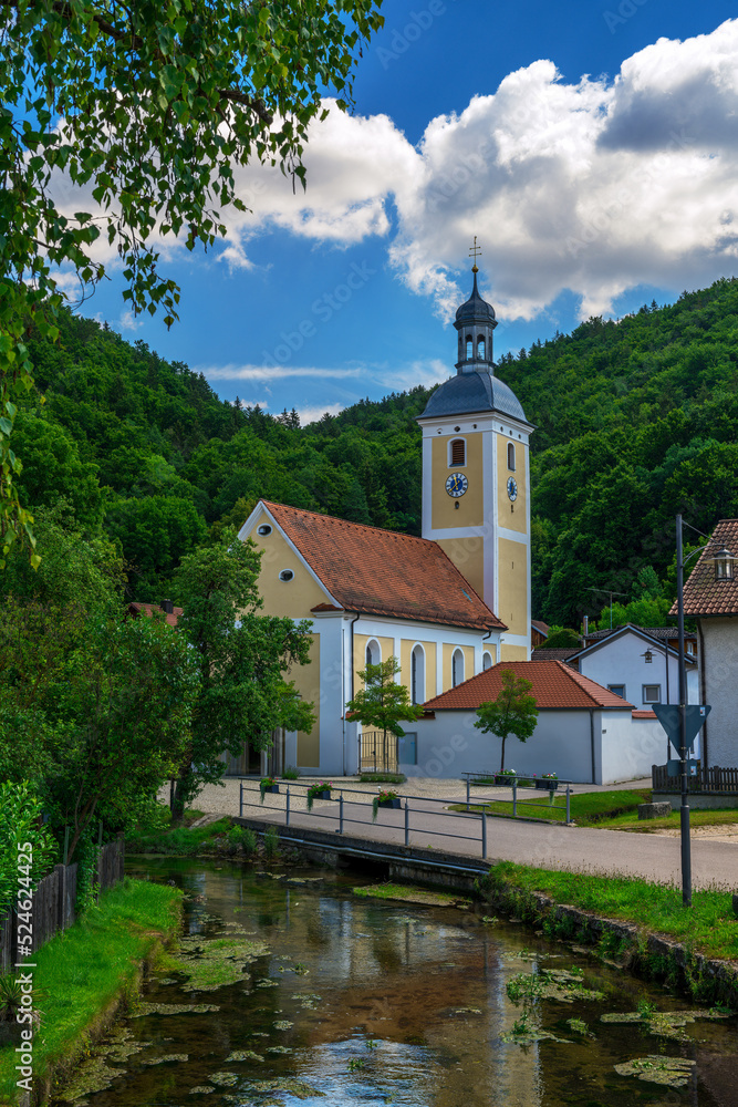 Idyllic church in the village Muehlbach