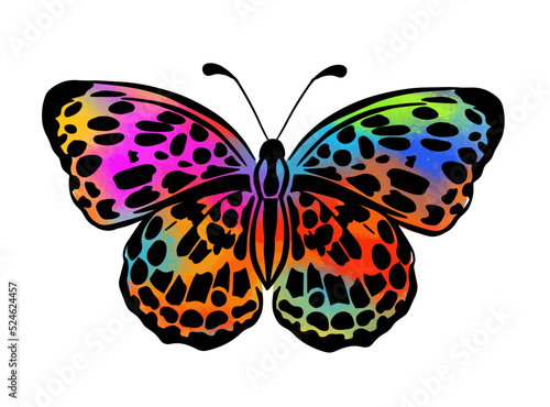 Abstract multicolored butterflies. Vector illustration