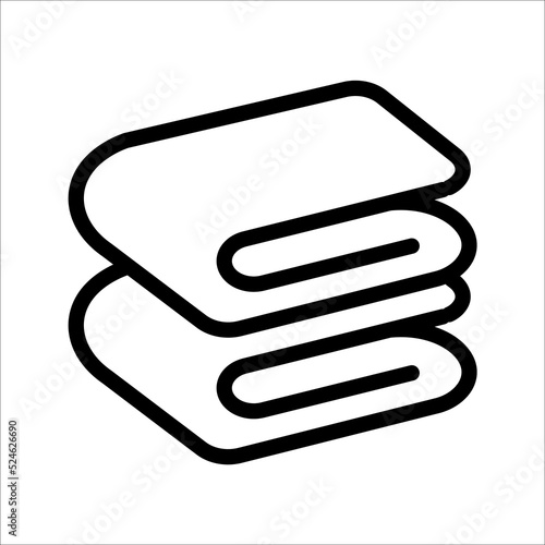 Stack of folded bath towels or napkins vector icon on white background. eps 10